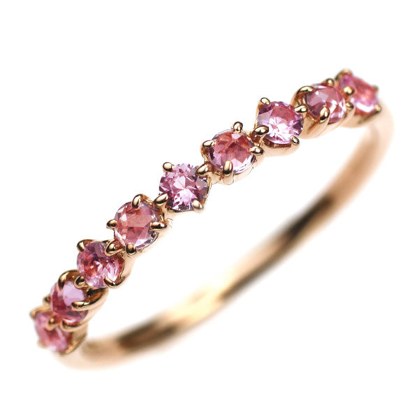 Star Jewelry K18PG Pink Sapphire Ring Half Eternity 