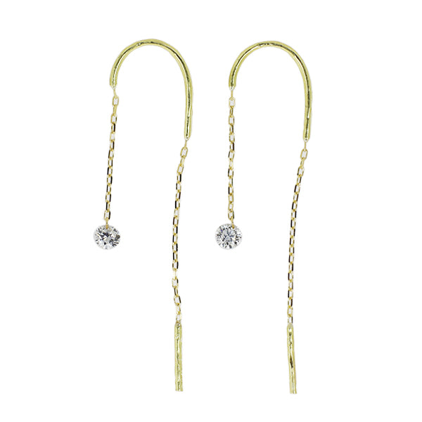 AHKAH K18YG Diamond American Earrings 