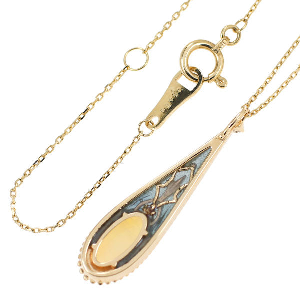 Agate K10YG Opal Diamond Pendant Necklace Shippo Spring 2018 