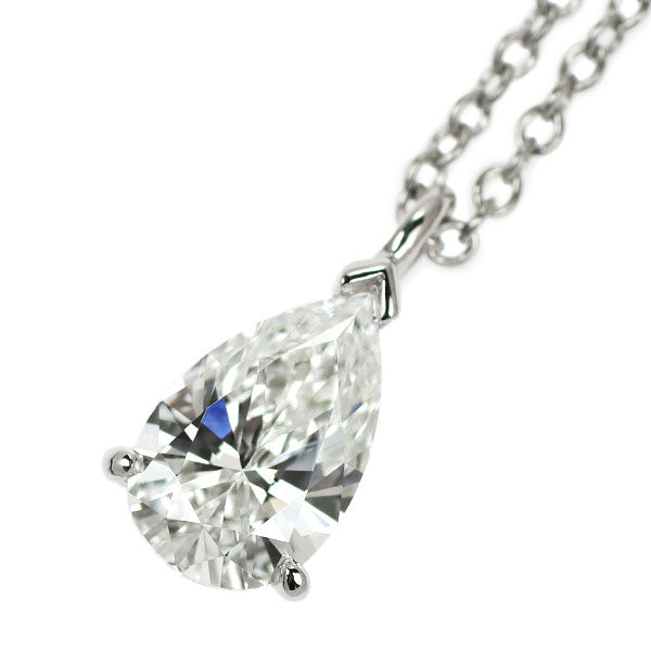 Tiffany Pt950 Pear Shape Diamond Pendant Necklace 0.711ct F VVS2 46.0cm 《Selby Ginza Store》 [S Like New Polished] [Used] 