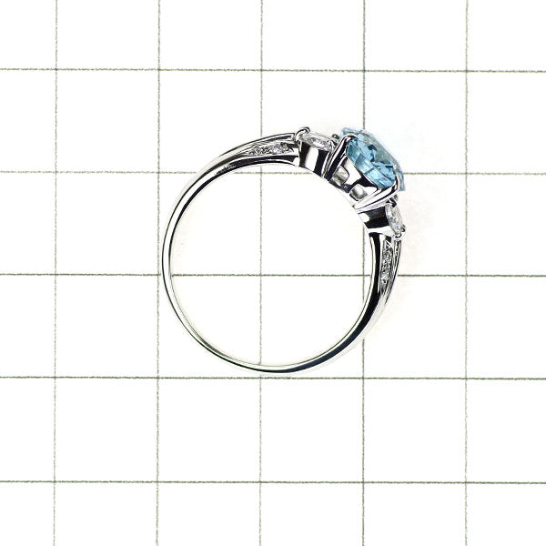 Pt900 Aquamarine Diamond Ring 2.22ct D0.32ct 