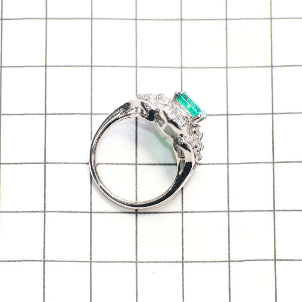 Pt900 エメラルド ダイヤモンド リング 1.56ct D1.20ct