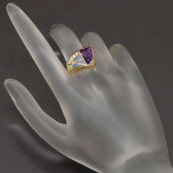 KABANA K18YG Amethyst Opal Diamond Ring 