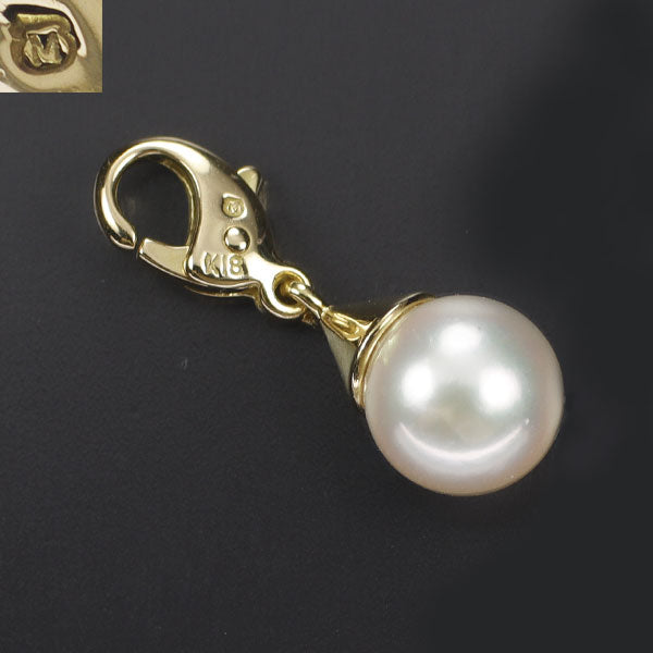 MIKIMOTO K18YG Akoya pearl charm, diameter approx. 7.1mm 