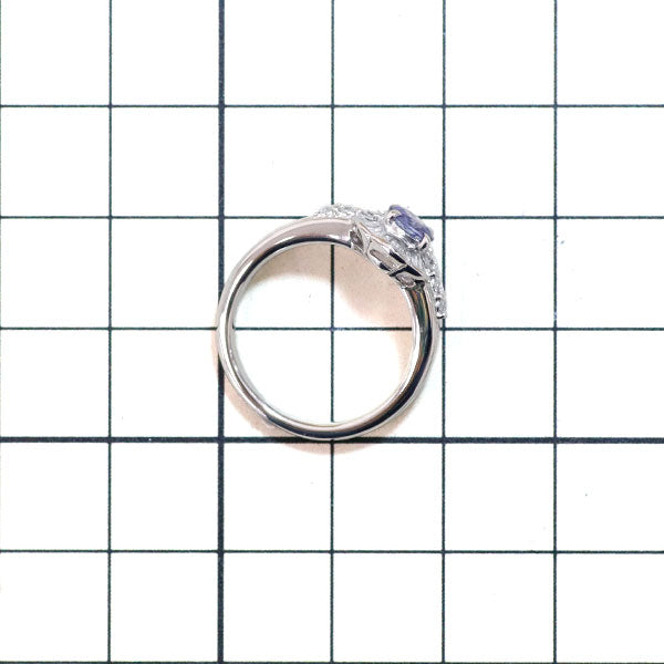 Pt900 Sapphire Diamond Ring 0.49ct D0.47ct 