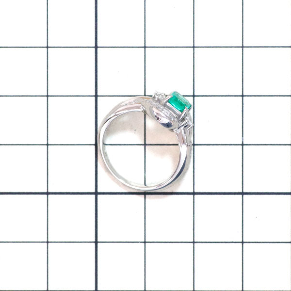 田崎真珠 Pt900 エメラルド ダイヤモンド リング 0.45ct D0.18ct