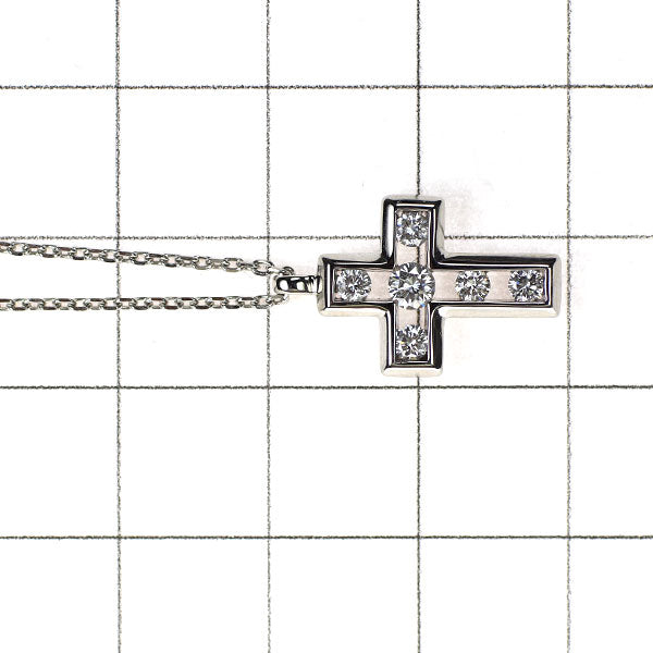 ヴァンドーム青山 K18WG ダイヤモンド ペンダントネックレス 0.32ct クロス