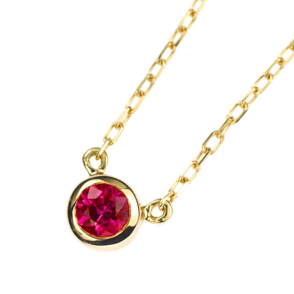 Orefice K18YG Ruby Pendant Necklace 