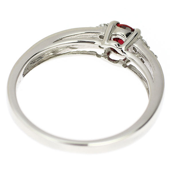 Pt900 Ruby Diamond Ring 0.44ct D0.16ct 