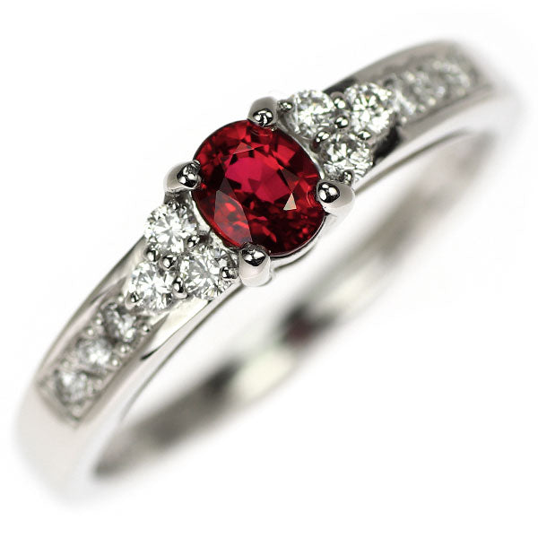 Pt900 Ruby Diamond Ring 0.44ct D0.16ct 