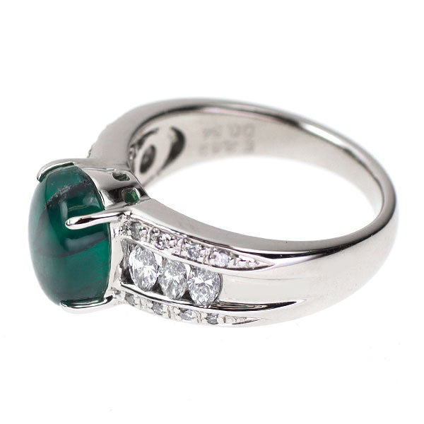 Pt900 Trapiche Emerald Diamond Ring 2.69ct D0.54ct 