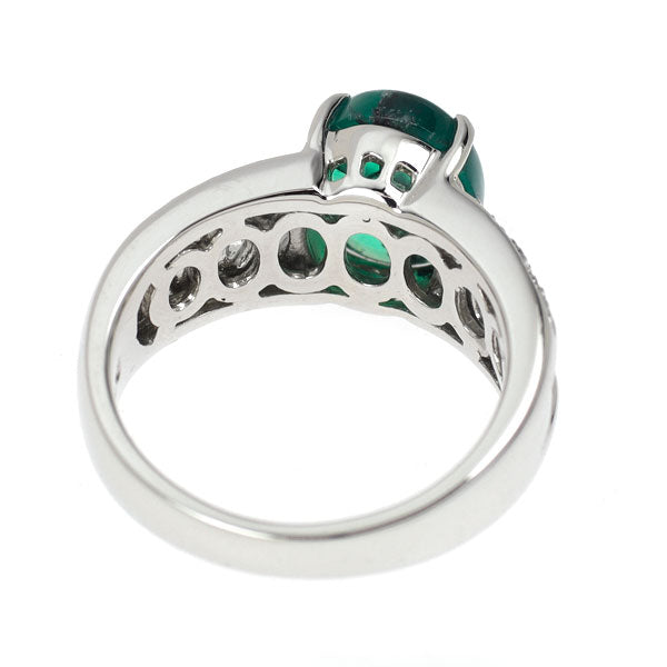 Pt900 Trapiche Emerald Diamond Ring 2.69ct D0.54ct 