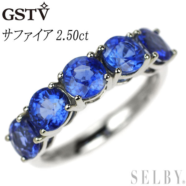 GSTV Pt950 Sapphire Ring 2.50ct 