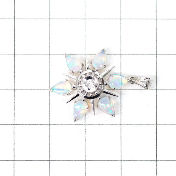 Pt900 オパール ダイヤモンド ペンダントトップ 0.87ct 陽刻