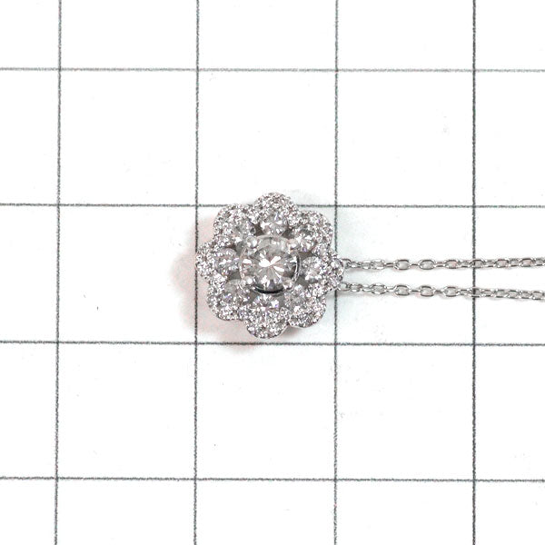 Ponte Vecchio K18WG Diamond Pendant Necklace 0.50ct Flower 