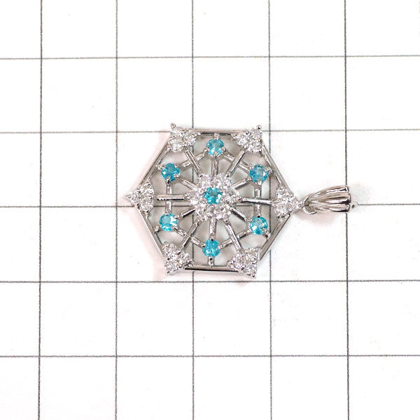 Pt900 Paraiba Tourmaline Diamond Pendant 0.33ct D0.64ct 