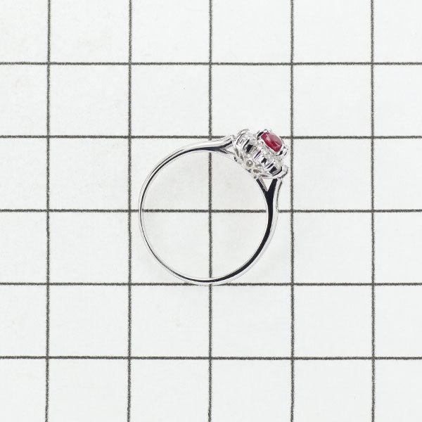 Pt850 ルビー ダイヤモンド リング 0.46ct D0.15ct