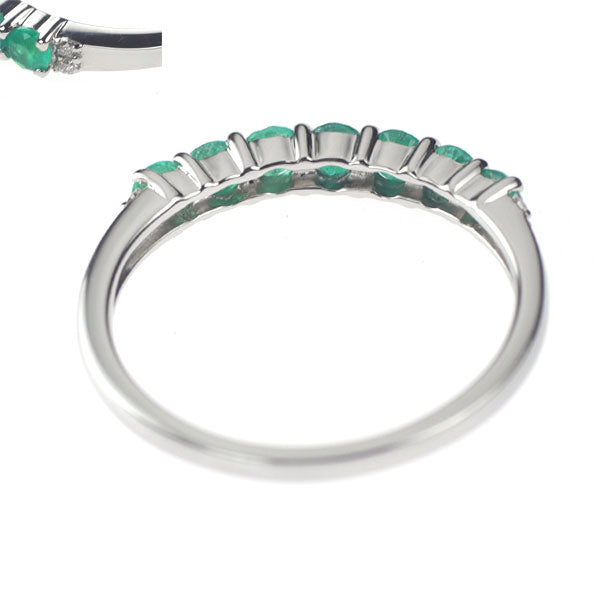 Pt950 Emerald Diamond Ring 0.40ct D0.01ct 