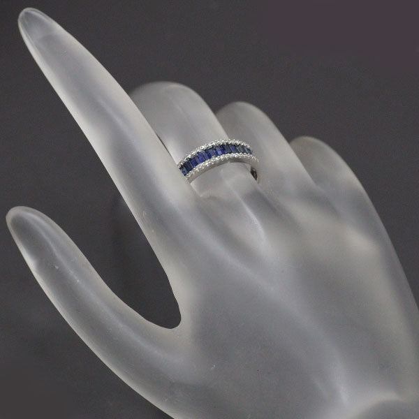 K18WG Sapphire Diamond Ring 1.00ct D0.17ct 