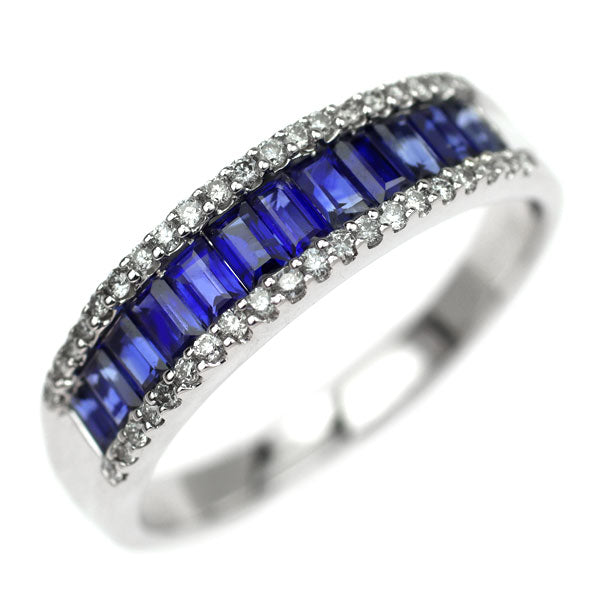 K18WG Sapphire Diamond Ring 1.00ct D0.17ct 