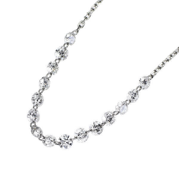 Pt850 Laser Hole Diamond Necklace 1.00ct 