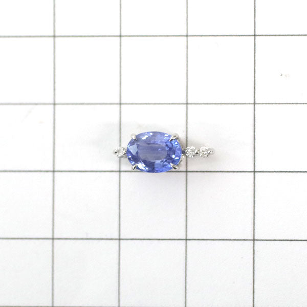 Pt950 Sapphire Diamond Pendant 1.63ct D0.05ct 