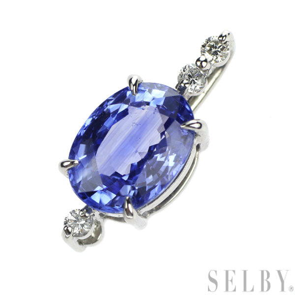 Pt950 Sapphire Diamond Pendant 1.63ct D0.05ct 