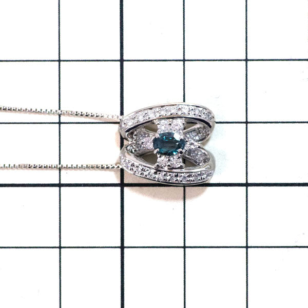 希少 Pt900/ Pt850 ブラジル産アレキサンドライト ダイヤモンド ペンダントネックレス 0.28ct D0.39ct