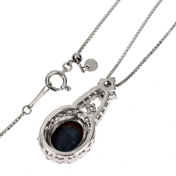 Pt900/ Pt850 ブラックオパール ダイヤモンド ペンダントネックレス 1.88ct D0.74ct