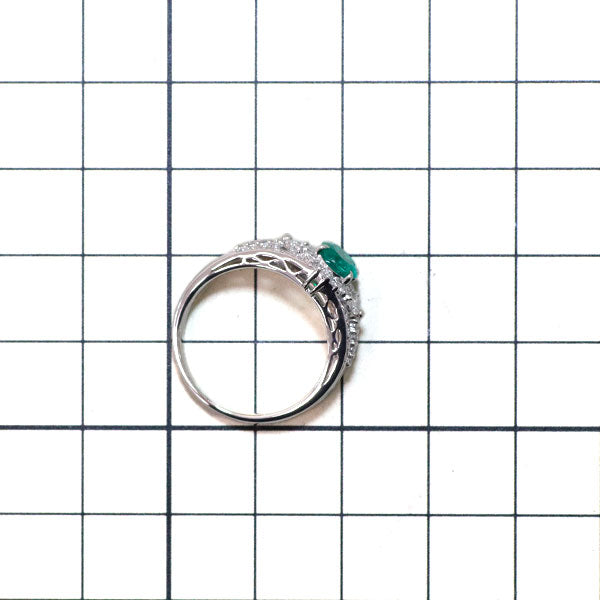 Pt900 エメラルド ダイヤモンド リング 0.84ct D0.41ct