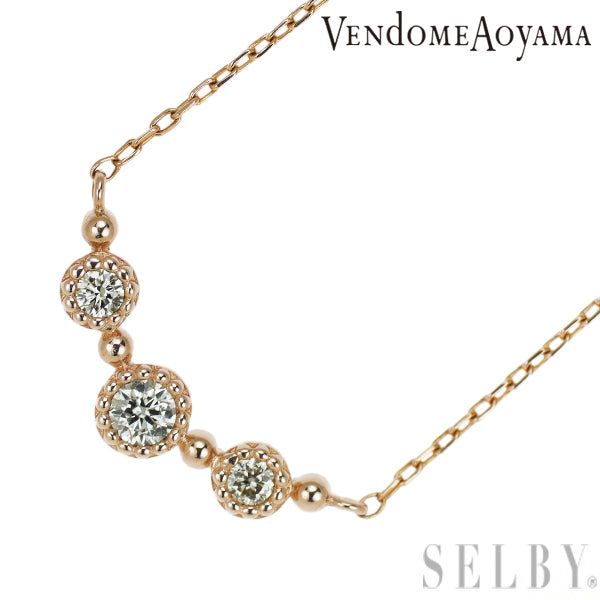 Vendome Aoyama K18PG diamond pendant necklace 