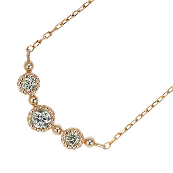 Vendome Aoyama K18PG diamond pendant necklace 