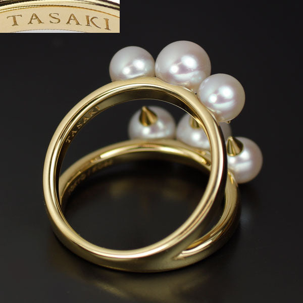 TASAKI K18YG Akoya Pearl Ring 4.8-5.8mm Danger Signature #13.0 《Selby Ginza Store》 [S, Like New, Polished] [Used] 