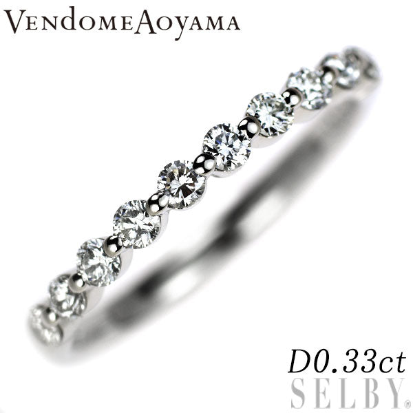 Vendome Aoyama Pt950 Diamond Ring 0.33ct Half Eternity 