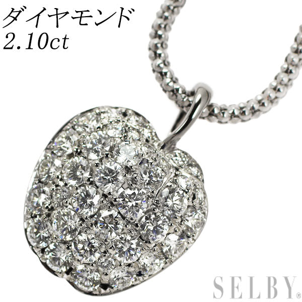 Pt900/ Pt850 ダイヤモンド ペンダントネックレス 2.10ct リンゴ