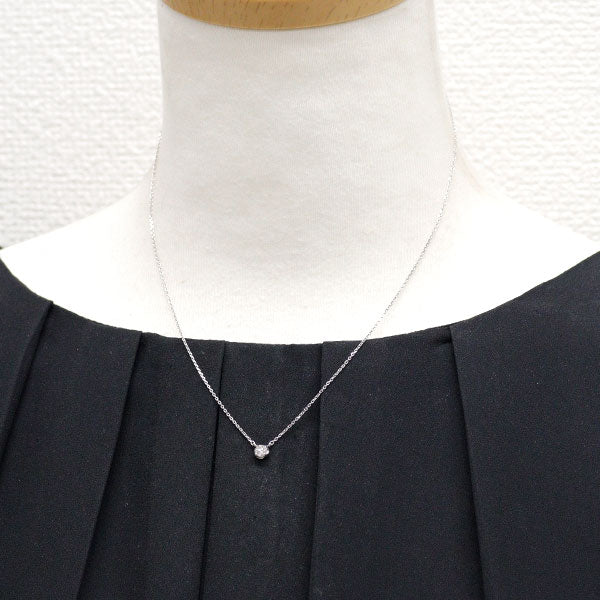 4℃ K18WG Diamond Pendant Necklace 0.208ct 