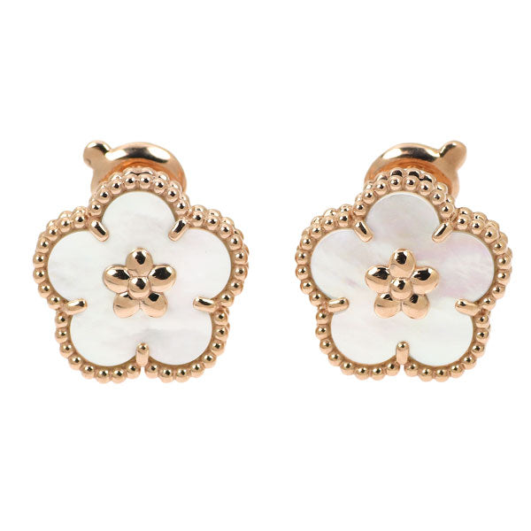 Van Cleef &amp; Arpels K18PG Earrings Plum Blossom 《Selby Ginza Store》 [S, Like New, Polished] [Used] 