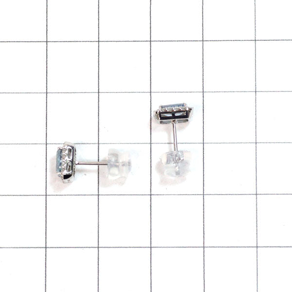 新品 Pt900 サンタマリアカラーアクアマリン ダイヤモンド ピアス 0.55ct D0.14ct【エスコレ】