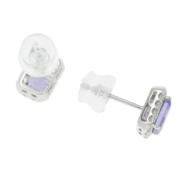 New Pt900 Tanzanite Diamond Earrings 0.85ct D0.14ct [Escore] 