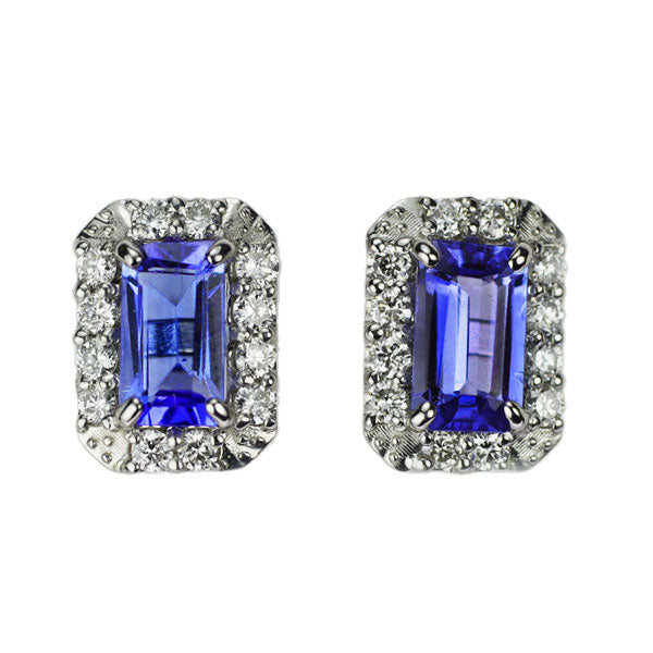 New Pt900 Tanzanite Diamond Earrings 0.58ct D0.14ct [Escore] 