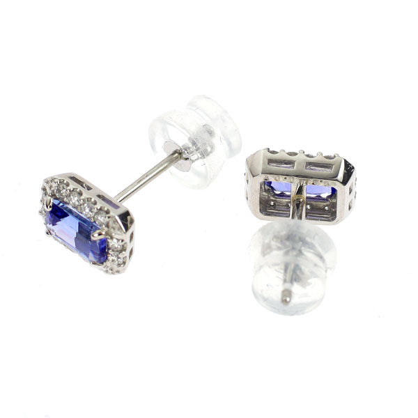 New Pt900 Tanzanite Diamond Earrings 0.58ct D0.14ct [Escore] 