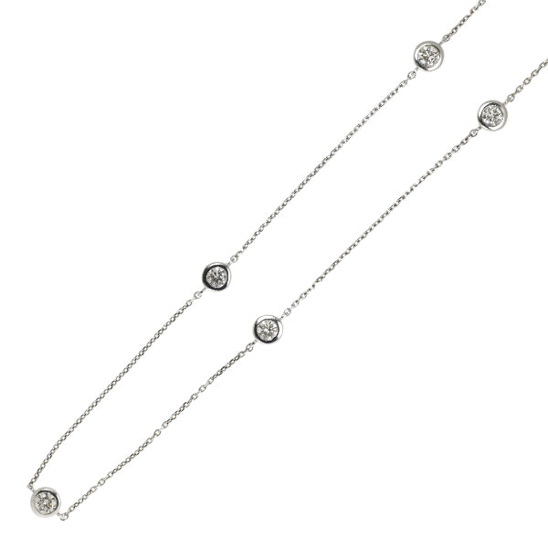 K18WG Diamond Station Necklace 0.50ct 