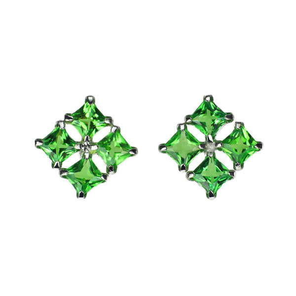 K18WG Grossularite Garnet Earrings 0.74ct 