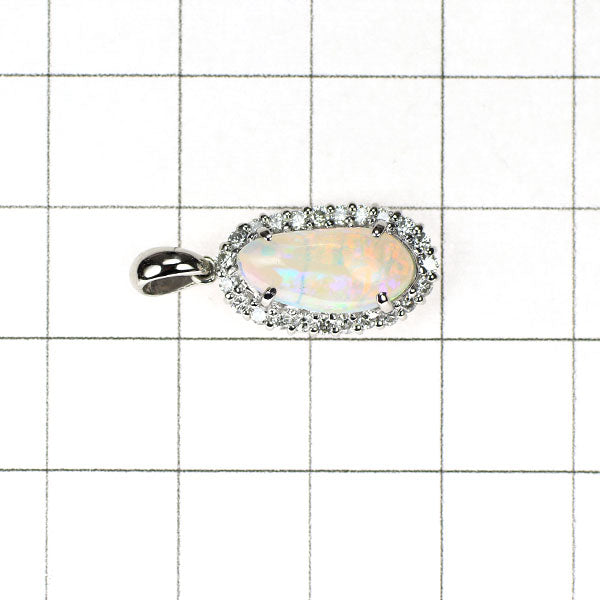 Pt900 Opal Diamond Pendant 1.43ct D0.32ct 