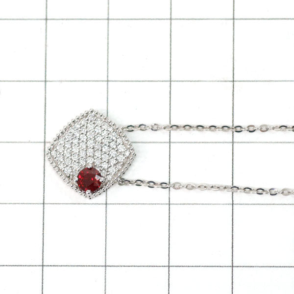 K18WG Ruby Diamond Pendant Necklace 0.295ct D0.318ct 