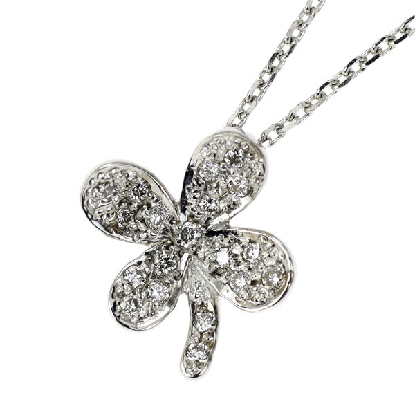 Vendome Aoyama K18WG Diamond Pendant Necklace Flower 