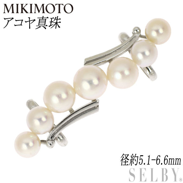 Mikimoto K14WG Akoya pearl obi clasp, diameter approx. 5.1-6.6mm, vintage product 