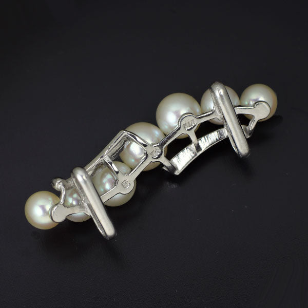 Mikimoto K14WG Akoya pearl obi clasp, diameter approx. 5.1-6.6mm, vintage product 