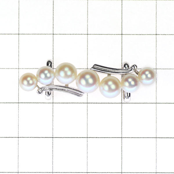 Mikimoto K14WG Akoya pearl obi clasp, diameter approx. 5.1-6.6mm, vintage product 