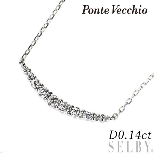 Ponte Vecchio Pt999/Pt850 Diamond Pendant Necklace 0.14ct 